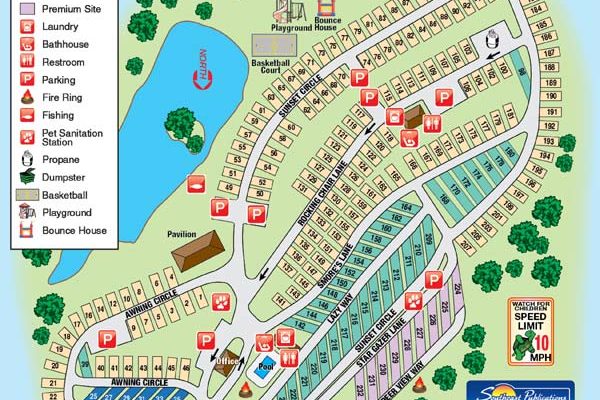 whispering hills rv park map